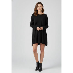 Eileen Fisher Black Long Sleeve Dress M stretch slits